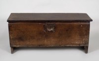 Lot 231 - A 17th century boarded oak 'six plank' chest,...