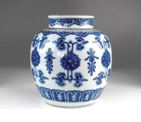 Lot 21 - A Chinese blue and white ginger jar and cover,...