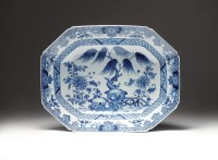 Lot 25 - Two Chinese blue and white platters, Qianlong,...