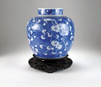 Lot 28 - A Chinese blue and white ginger jar and cover,...