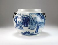 Lot 30 - A Chinese blue and white jar, Jiajing six...