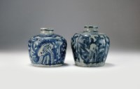 Lot 34 - Two Chinese blue and white jarlets, Wanli, of...