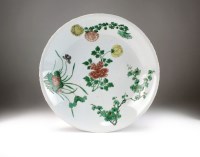 Lot 68 - A Chinese famille verte dish, possibly Kangxi,...