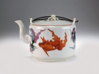 Lot 83 - A Chinese famille rose porcelain teapot and...