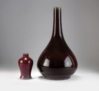Lot 99 - A Chinese flambe vase, 19th century, of bottle...