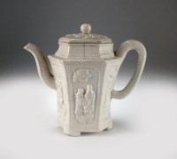 Lot 106 - A Chinese soft paste blanc de chine teapot and...