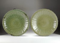 Lot 116 - A near pair of Chinese Longquan style barbed...