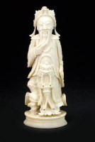 Lot 182 - A Chinese carved ivory chess piece, Qing, 19th...