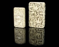 Lot 186 - Two Chinese Canton ivory card cases, Qing,...
