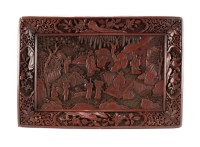 Lot 193 - A Chinese cinnabar lacquer tray, 19th century,...