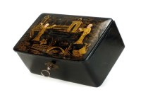 Lot 196 - A Chinese taste papier mache money box,...