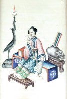 Lot 207 - A Chinese painting on pith paper, 19th/20th...