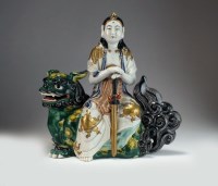 Lot 224 - A Japanese Kutani figure of Guanyin,...