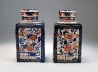 Lot 227 - A pair of Japanese Imari tea caddies and...