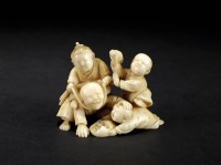 Lot 238 - A Japanese ivory netsuke, Meiji period,...