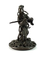Lot 250 - A Japanese bronze figural koro cover, Meiji...