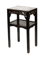 Lot 283 - A Chinese hardwood marble topped and inlaid...