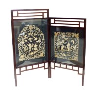 Lot 285 - An Anglo-Chinese silkwork mahogany framed...