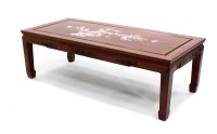 Lot 289 - A Chinese inlaid rosewood coffee table, 20th...
