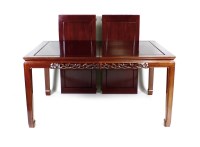 Lot 293 - A Chinese rosewood dining suite, 20th century,...