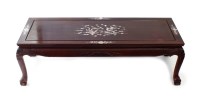 Lot 301 - A Chinese inlaid rosewood low or coffee table,...