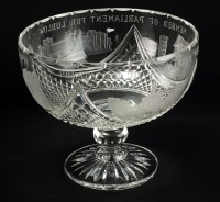 Lot 54 - A cut and pressed glass centrepiece bowl...