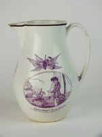Lot 62 - An English commemorative pearlware cider jug,...