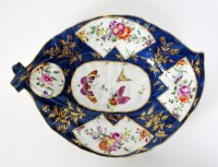 Lot 72 - An 18th century Worcester leaf shaped dish,...