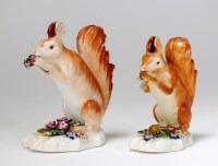 Lot 79 - A pair of Derby porcelain squirrels (a.f) Note:...