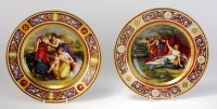 Lot 86 - A pair of Vienna porcelain plates depicting...