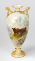 Lot 89 - A Royal Worcester vase painted with Highland...