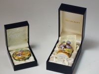 Lot 98 - Two Moorcroft enamel trinket boxes, the first...