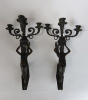 Lot 123 - A pair of 20th century Empire style bronze...