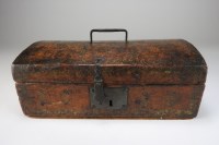 Lot 136 - An 18th century leather covered domed hinged...