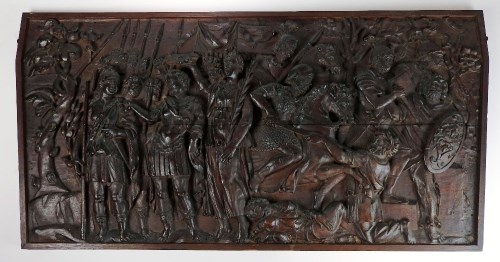 Lot 145 - An 18th century continental carved oak panel...