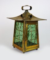 Lot 146 - An Arts and Crafts brass pagoda shaped hall...