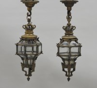 Lot 150 - A pair of 20th century cast brass and bevelled...