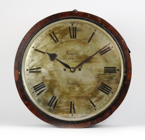 Lot 169 - A Regency mahogany circular dial wall clock,...