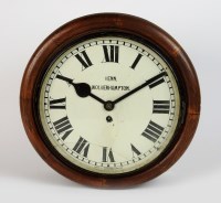 Lot 172 - A 19th century oak circular wall timepiece,...