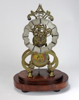 Lot 175 - A mid 19th century single fusee skeleton clock,...