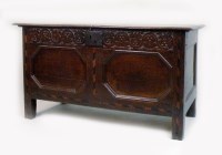 Lot 179 - A 17th century north Lancashire oak two panel...