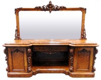 Lot 199 - An early Victorian pollard oak mirror back...