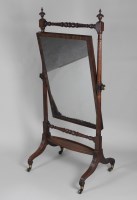 Lot 206 - A George IV mahogany cheval dressing mirror,...