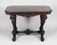 Lot 207 - A 19th century oak centre table, the quarter...