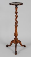 Lot 218 - An 18th century walnut and marquetry candle...