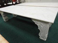 Lot 237 - A modern white marble garden bench in the...