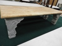 Lot 238 - A modern white marble garden bench in the...