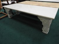 Lot 239 - A modern white marble garden bench in the...