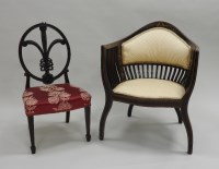 Lot 244 - An Edwardian ivorine strung and marquetry lath...