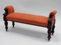 Lot 249 - A Victorian walnut window seat, the enclosed...